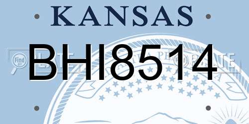 BHI8514 Kansas License Plate
