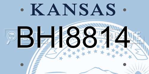 BHI8814 Kansas License Plate