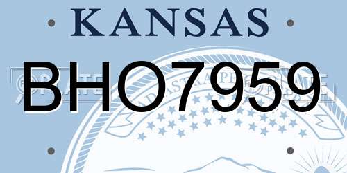 BHO7959 Kansas License Plate