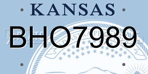 BHO7989 Kansas License Plate