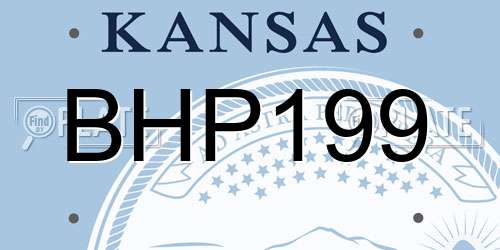 BHP199 Kansas License Plate