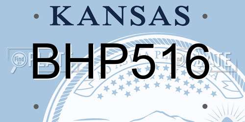 BHP516 Kansas License Plate