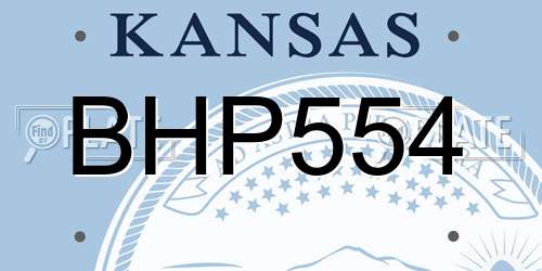 BHP554 Kansas License Plate