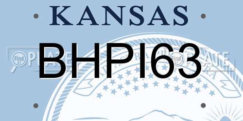 BHPI63 Kansas License Plate