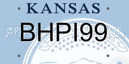 BHPI99 Kansas License Plate