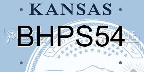 BHPS54 Kansas License Plate