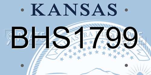 BHS1799 Kansas License Plate