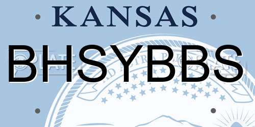 BHSYBBS Kansas License Plate