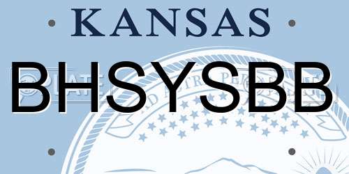 BHSYSBB Kansas License Plate