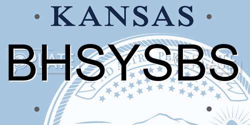BHSYSBS Kansas License Plate
