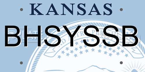 BHSYSSB Kansas License Plate