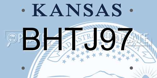 BHTJ97 Kansas License Plate