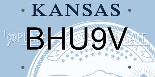 BHU9V Kansas License Plate