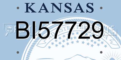 BI57729 Kansas License Plate
