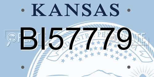 BI57779 Kansas License Plate