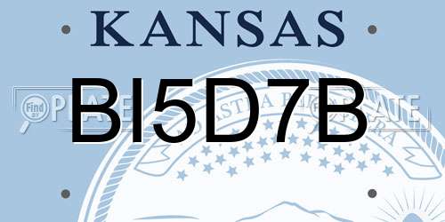 BI5D7B Kansas License Plate