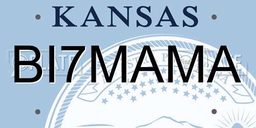 BI7MAMA Kansas License Plate