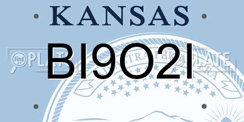 BI9O2I Kansas License Plate