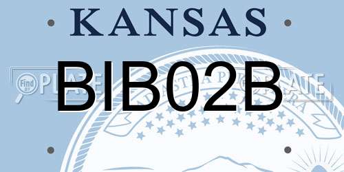 BIB02B Kansas License Plate