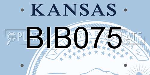 BIB075 Kansas License Plate