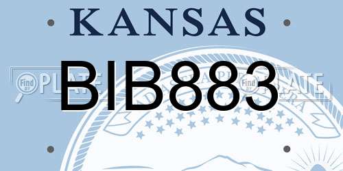 BIB883 Kansas License Plate