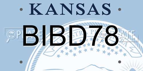 BIBD78 Kansas License Plate