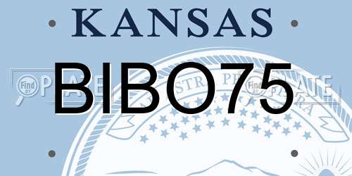 BIBO75 Kansas License Plate