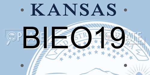 BIEO19 Kansas License Plate
