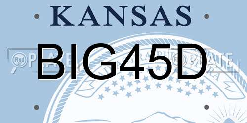 BIG45D Kansas License Plate