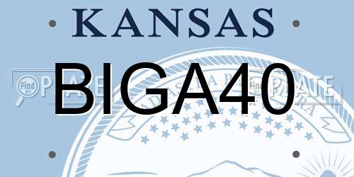 BIGA40 Kansas License Plate