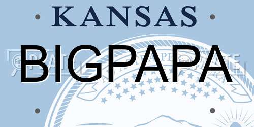 BIGPAPA Kansas License Plate