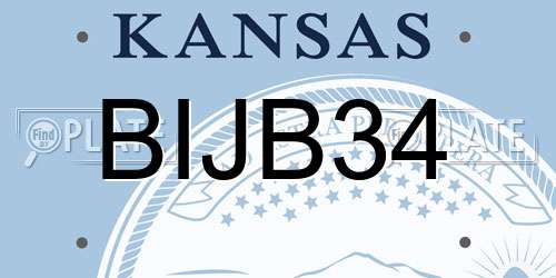BIJB34 Kansas License Plate