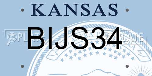 BIJS34 Kansas License Plate