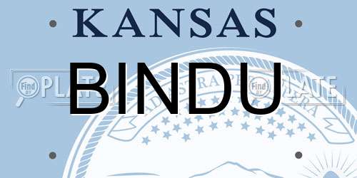 BINDU Kansas License Plate