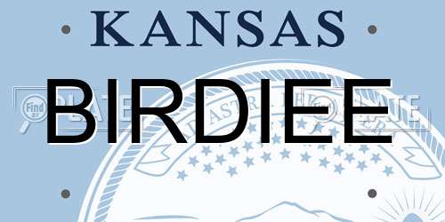 BIRDIEE Kansas License Plate