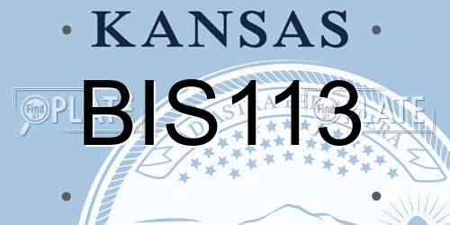 BIS113 Kansas License Plate