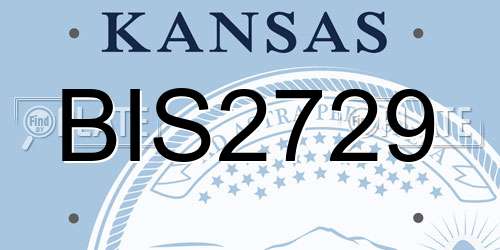 BIS2729 Kansas License Plate