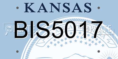 BIS5017 Kansas License Plate