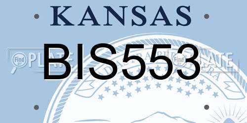 BIS553 Kansas License Plate