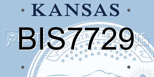 BIS7729 Kansas License Plate