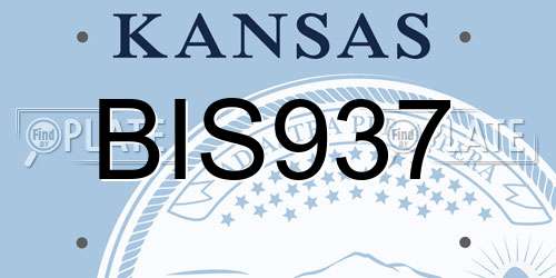 BIS937 Kansas License Plate
