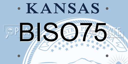BISO75 Kansas License Plate