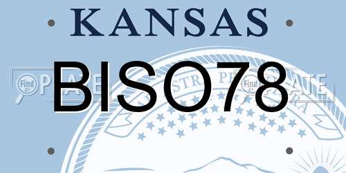 BISO78 Kansas License Plate