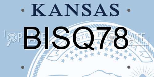 BISQ78 Kansas License Plate