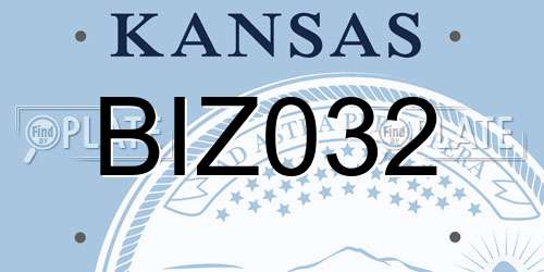 BIZ032 Kansas License Plate