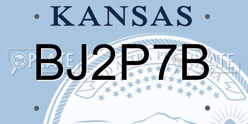 BJ2P7B Kansas License Plate