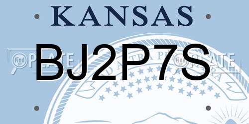 BJ2P7S Kansas License Plate