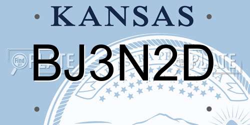 BJ3N2D Kansas License Plate