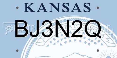 BJ3N2Q Kansas License Plate