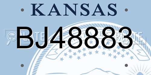 BJ48883 Kansas License Plate
